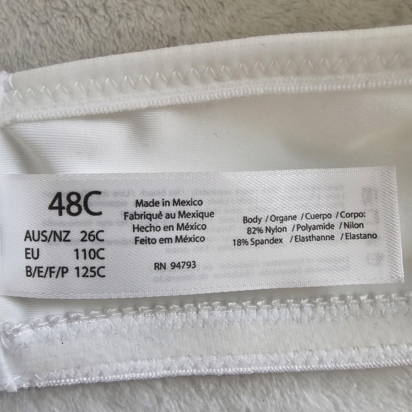 Dominique Strapless Bra White 48C Supportive Seamless Full Coverage - Picture 7 of 10